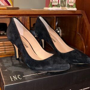 INC International Concepts Women's Black Suede Heels